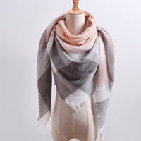 Fashion Plaid Soft Cashmere Scarves-Scarves-Golonzo