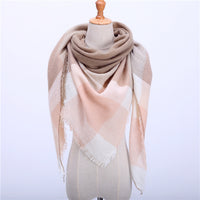 Fashion Plaid Soft Cashmere Scarves-Scarves-Golonzo