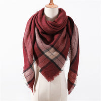Fashion Plaid Soft Cashmere Scarves-Scarves-Golonzo