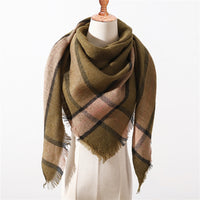 Fashion Plaid Soft Cashmere Scarves-Scarves-Golonzo