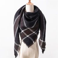 Fashion Plaid Soft Cashmere Scarves-Scarves-Golonzo