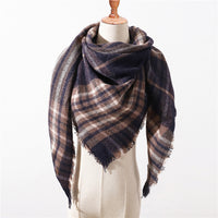 Fashion Plaid Soft Cashmere Scarves-Scarves-Golonzo