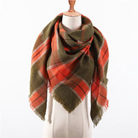 Fashion Plaid Soft Cashmere Scarves-Scarves-Golonzo