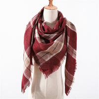 Fashion Plaid Soft Cashmere Scarves-Scarves-Golonzo