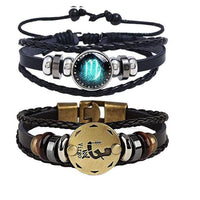 12 Zodiac Bracelets Luminous Charm Leather Bracelet-Bracelets-Golonzo