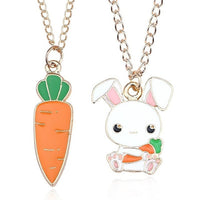 Best Friends Love Couple Necklace For Women Cut Animal Rabbit Rainbow-Necklace-Golonzo