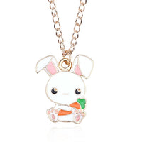 Best Friends Love Couple Necklace For Women Cut Animal Rabbit Rainbow-Necklace-Golonzo