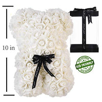 Hand Made Rose Teddy Bear 10 inch USA - Gift for Mothers Day, Valentines Day-Dolls-Golonzo