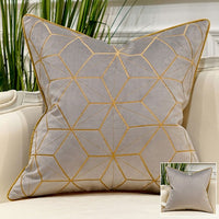 Luxury Blue Cushion Covers Decorative Pillow Cases Appliqu-Back & Lumbar Support Cushions-Golonzo