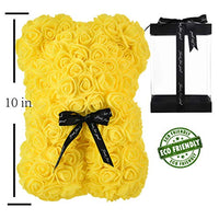 Hand Made Rose Teddy Bear 10 inch USA - Gift for Mothers Day, Valentines Day-Dolls-Golonzo