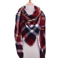 Knitted Women Plaid Scarf - For Spring /Autumn/Winter-Bandana-Golonzo