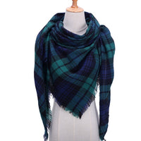 Knitted Women Plaid Scarf - For Spring /Autumn/Winter-Bandana-Golonzo
