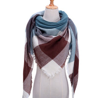 Knitted Women Plaid Scarf - For Spring /Autumn/Winter-Bandana-Golonzo
