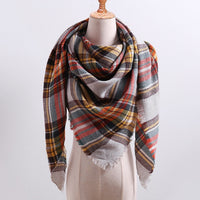 Knitted Women Plaid Scarf - For Spring /Autumn/Winter-Bandana-Golonzo