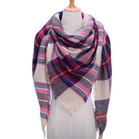 Knitted Women Plaid Scarf - For Spring /Autumn/Winter-Bandana-Golonzo