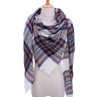 Knitted Women Plaid Scarf - For Spring /Autumn/Winter-Bandana-Golonzo