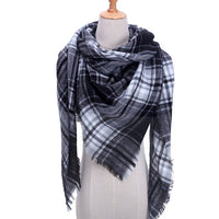 Knitted Women Plaid Scarf - For Spring /Autumn/Winter-Bandana-Golonzo
