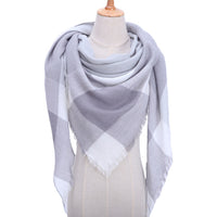 Knitted Women Plaid Scarf - For Spring /Autumn/Winter-Bandana-Golonzo
