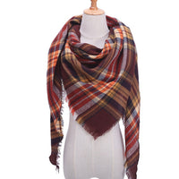 Knitted Women Plaid Scarf - For Spring /Autumn/Winter-Bandana-Golonzo