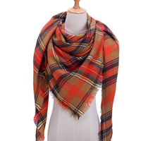 Knitted Women Plaid Scarf - For Spring /Autumn/Winter-Bandana-Golonzo