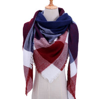 Knitted Women Plaid Scarf - For Spring /Autumn/Winter-Bandana-Golonzo