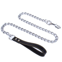 Stainless Steel Pet Dog Chain Leash Handle Anti-Bite Metal for Small Medium Dog-Pet Leashes-Golonzo