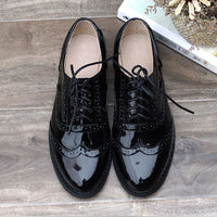 Leather Oxford Shoes Loafers for Women-Shoes-Golonzo