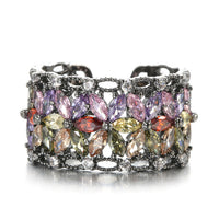 New Natural Zircon Flower Resizable Rings for Women-Rings-Golonzo