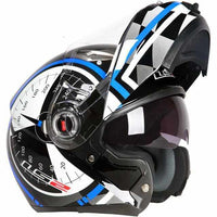 LS2 FF370 Motorcycle Racer Helmet - Flip up Full Face Dual Lens-Motorcycle Helmets-Golonzo