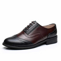Women Vintage Handmade Genuine Leather Oxford Shoes-Women Shoes-Golonzo