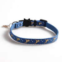 Star Print Dog Collar Metal Moon Pendant Collar for Cat Adjustable Webbing Puppy-Dog Supplies-Golonzo