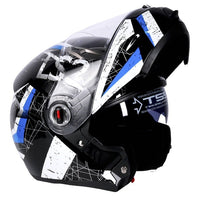 LS2 FF370 Motorcycle Racer Helmet - Flip up Full Face Dual Lens with Sun Visor-Motorcycle Helmets-Golonzo