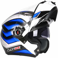 LS2 FF370 Motorcycle Racer Helmet - Flip up Full Face Dual Lens-Motorcycle Helmets-Golonzo