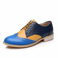 Women Winter Genuine Leather Casual Handmade Oxford Shoes-Women Shoes-Golonzo