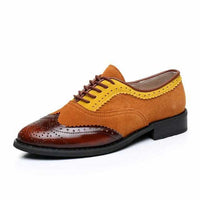 Women Vintage Handmade Genuine Leather Oxford Shoes-Women Shoes-Golonzo