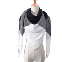 Knitted Women Plaid Scarf - For Spring /Autumn/Winter-Bandana-Golonzo