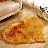 Shaggy Carpet Wool Faux Fluffy Mats Artificial Sheepskin Hairy Mat Love Heart Rugs NO Lint Carpet For Living Room-Bath Mat and Rug-Golonzo