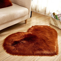 Shaggy Carpet Wool Faux Fluffy Mats Artificial Sheepskin Hairy Mat Love Heart Rugs NO Lint Carpet For Living Room-Bath Mat and Rug-Golonzo