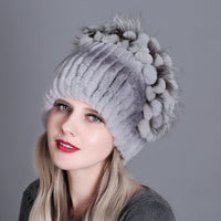 Cute Rabbit-Fox Fur warm Headwear-Hats-Golonzo