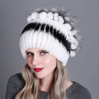 Cute Rabbit-Fox Fur warm Headwear-Hats-Golonzo
