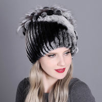 Cute Rabbit-Fox Fur warm Headwear-Hats-Golonzo