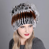 Cute Rabbit-Fox Fur warm Headwear-Hats-Golonzo