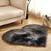 Shaggy Carpet Wool Faux Fluffy Mats Artificial Sheepskin Hairy Mat Love Heart Rugs NO Lint Carpet For Living Room-Bath Mat and Rug-Golonzo