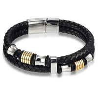 Genuine Leather Bracelet Double Layer Gold/Silver-Bracelet-Golonzo
