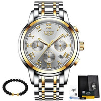 Luxury Watch Mens Quartz Stainless Steel Fashion Chronograph Watch-Watch-Golonzo
