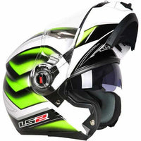 LS2 FF370 Motorcycle Racer Helmet - Flip up Full Face Dual Lens-Motorcycle Helmets-Golonzo