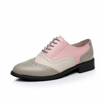 Women Vintage Handmade Genuine Leather Oxford Shoes-Women Shoes-Golonzo