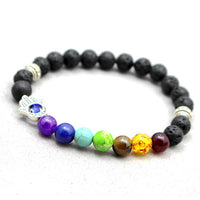 Reiki Healing Natural Lava Stone Chakra Balance Beads Bracelet-Bracelet-Golonzo