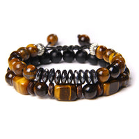 Chains Bracelet Set - Tiger Eye Stone Bracelets Natural-Bracelets-Golonzo