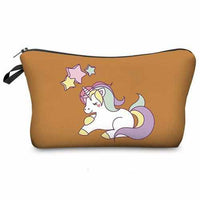 Unicorn Cosmetic Bag - Multicolor Pattern-Cosmetic & Toiletry Bags-Golonzo